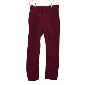 St.JOHN's BAY Classic Crafted Straight Leg Burgundy-Red Micro-Corduroys Pants 10